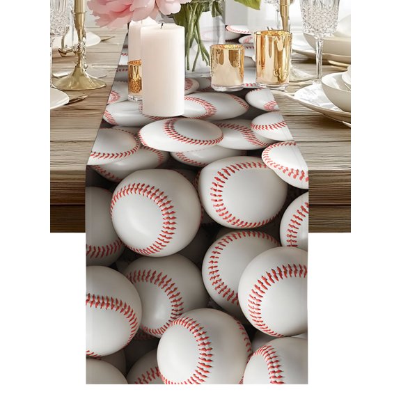 Sport Theme Baseball Softball Table Runners 36 Inches Long Kitchen Dining Table Runner Dresser Scarves for Party Coffee Holiday Party Decor