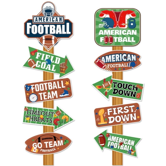 Sport Themed Directional Sign For Football Parties Durable Recyclable Paper Football Party Accessories Direction Boards