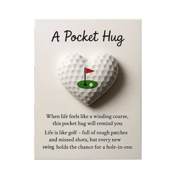 Sport-Themed Pocket Hug with Inspirational Card, Heart-Shaped Golf football Exchange Cards for Sport Lovers Children Teens