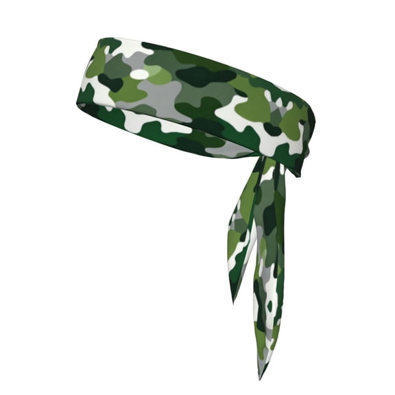 Sport Tie Headbands Head Tie For Men Women Camouflage Gray Pattern Soccer Basketball Halloween Head Ties