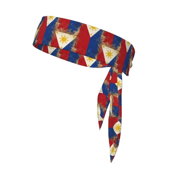 Sport Tie Headbands Head Tie For Men Women Flag Of The Philippines Soccer Basketball Halloween Head Ties
