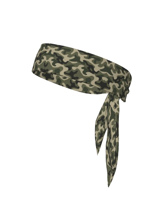 Sport Tie Headbands Head Tie For Men Women Green Camouflage Pattern Soccer Basketball Halloween Head Ties