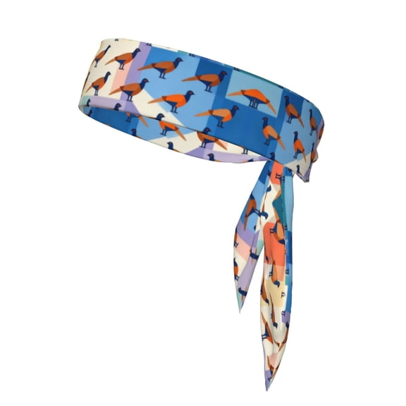 Sport Tie Headbands Head Tie For Men Women Pheasant Art Pattren Soccer Basketball Halloween Head Ties