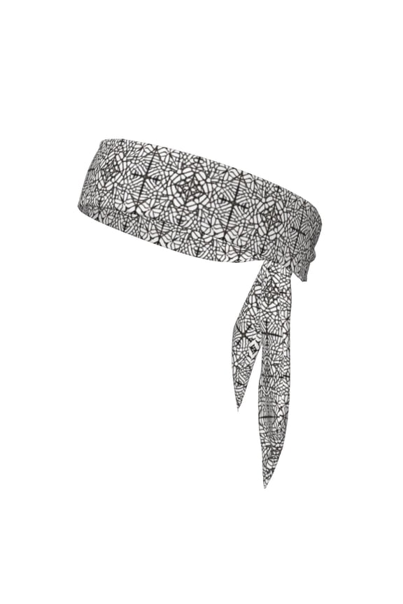 Sport Tie Headbands Head Tie For Men Women White Black Psychedelic Kaleidoscope Soccer Basketball Halloween Head Ties