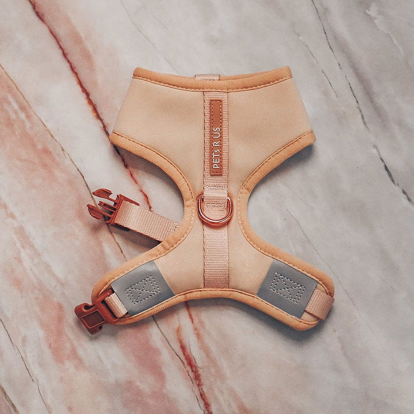 Sport Venice Dog No Pull Harness Neoprene Beige Rose Gold Reflective Adjustable Summer Breathable Lightweight Pet