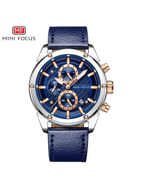 Sport Watch Men Waterproof Leather Strap Chronograph Men's Wristwatch Quartz Wrist Watches Men Luxury Male Watch