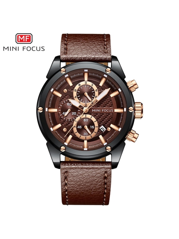 Sport Watch Men Waterproof Leather Strap Chronograph Men's Wristwatch Quartz Wrist Watches Men Luxury Male Watch