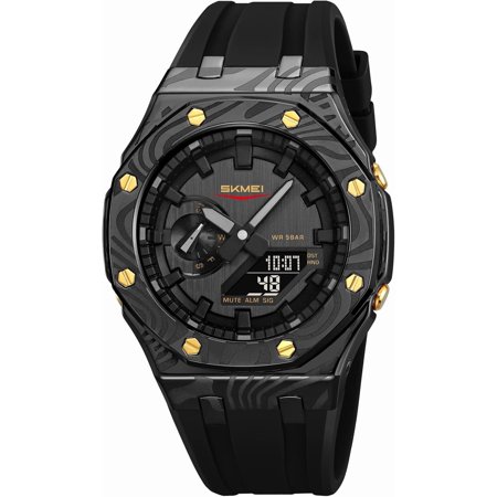Sport Watches with Digital World Time 50M Waterproof Watch Fashion Military Analong Stopwatch Resistant