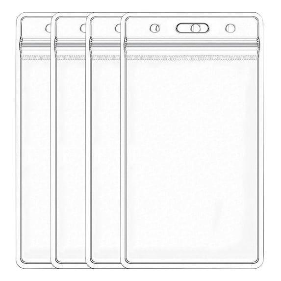 Sport Waterproof Id Card Badge Holder Case Clearance, Furenl Work Card Set Double-Sided Transparent Sealed Type Waterproof Card 4Pcs, White*4