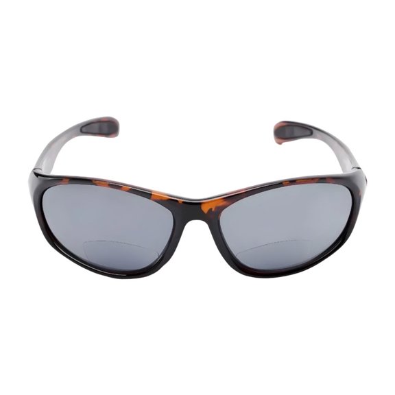 Sport Wrap Bifocal Reading Sunglasses with Lightweight Frames & UV400 Protection - Tortoise - 1.50