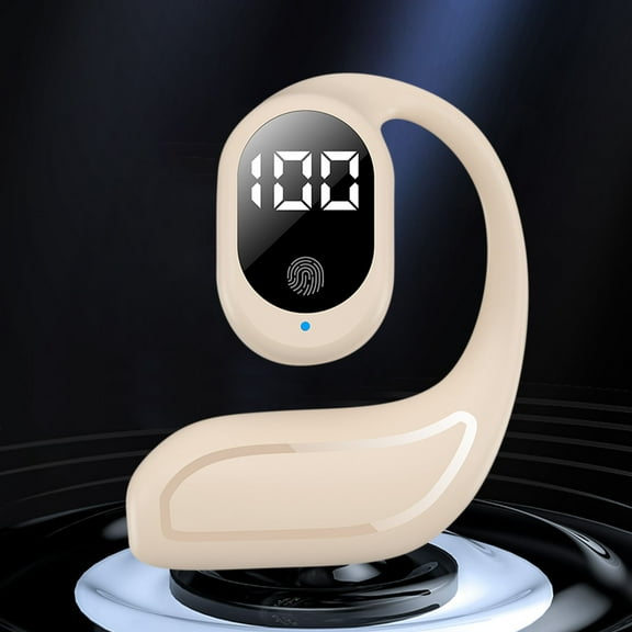 Sport X20 by Ruroz, True-Wireless Workout Earbuds, Rotatable and Extendable Ear Hooks, Noise Cancelling, Deep Bass, IP68 Waterproof, Sweatproof, Dustproof, 48H Play, Sport Earbuds for Gym(Beige)