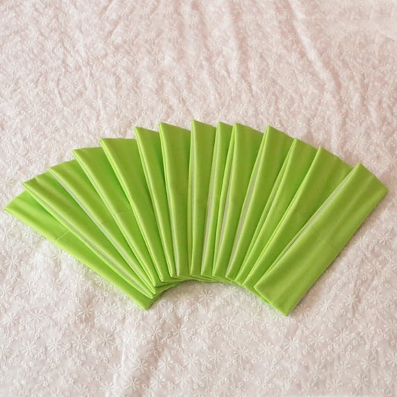 Sport Yoga Headbands,14pcs,Fashion Soft Elastic Stretchy Sweatband Headband for Women Man Girl(Apple Green)