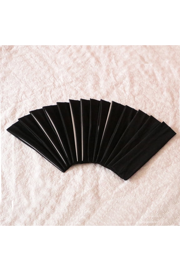 Sport Yoga Headbands,14pcs,Fashion Soft Elastic Stretchy Sweatband Headband for Women Man Girl(Black)