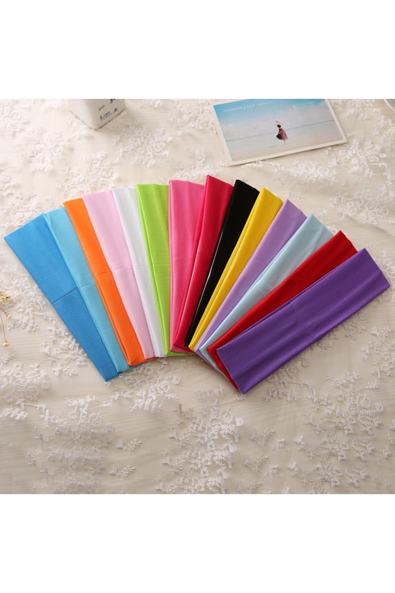 Sport Yoga Headbands,14pcs,Fashion Soft Elastic Stretchy Sweatband Headband for Women Man Girl(Mixed Colors)