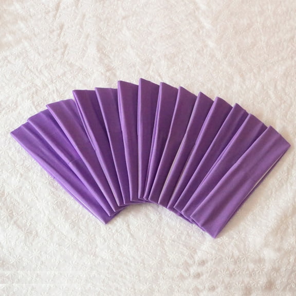 Sport Yoga Headbands,14pcs,Fashion Soft Elastic Stretchy Sweatband Headband for Women Man Girl(Purple)