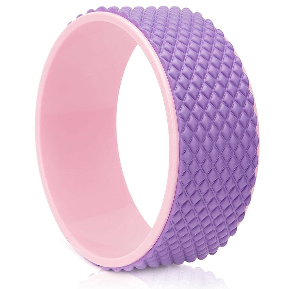 Sport Yoga Wheel Roller for Improving Backbends Back Pain Massage Stretching Flexibility (Purple)
