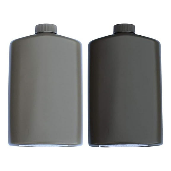 SportFlask Fighter Flask Great for Concerts, Fishing, Skiing, Backpacking, Hiking - 16oz US Military Issue Plastic Flask BPA Free Made in USA (Black + Green)