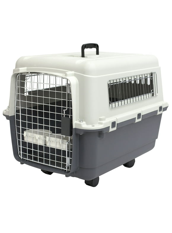 SportPet Designs Plastic Dog IATA Airline Approved Kennel Carrier, Medium