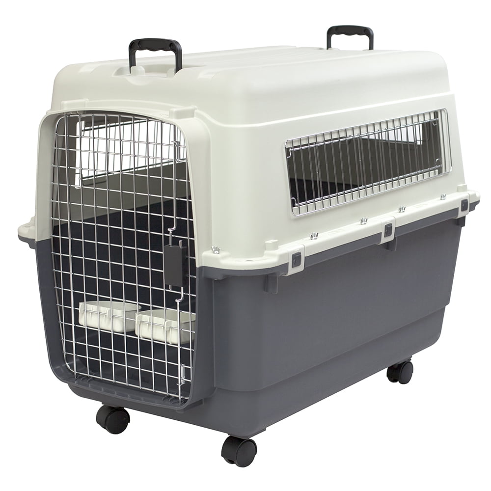 Collapsible Pet Carrier 27 with Wheels and Straps, Portable Kennel Travel  Cage Airline Approved, Dog Crate 360-Degree Ventilation for Small and