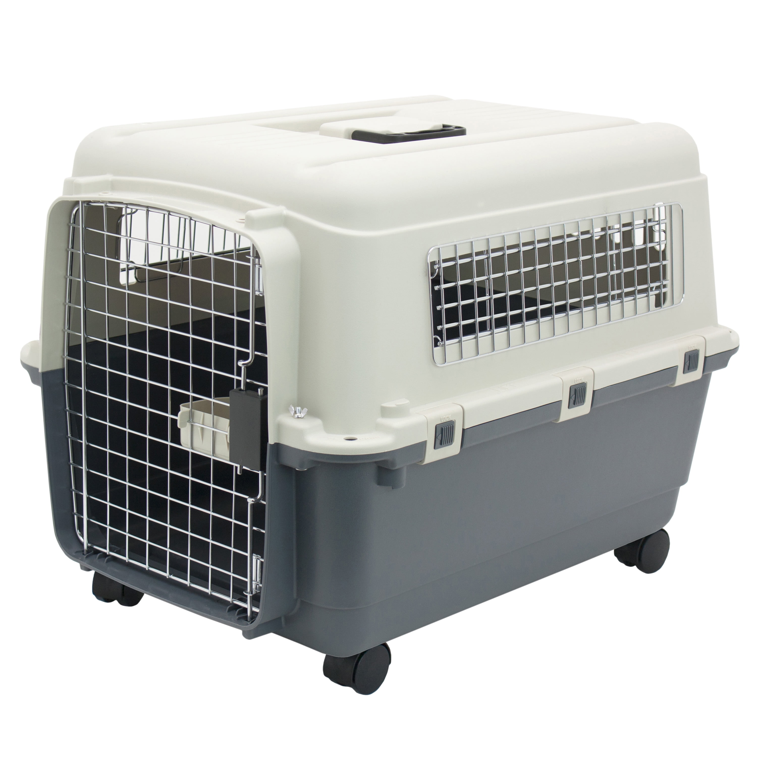 SportPet Designs Airline Approved Plastic Dog Kennel with Wheels
