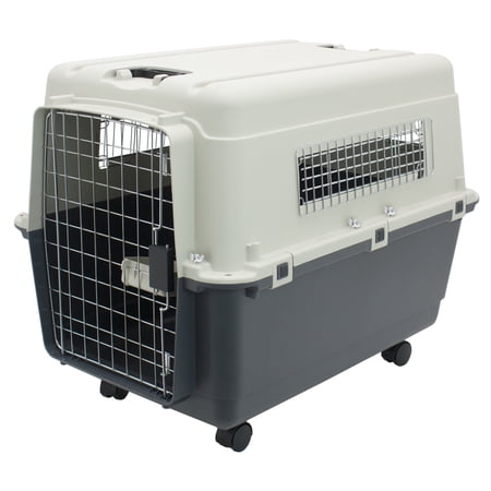 SportPet Designs Airline Approved Plastic Dog Kennel with Wheels, Large