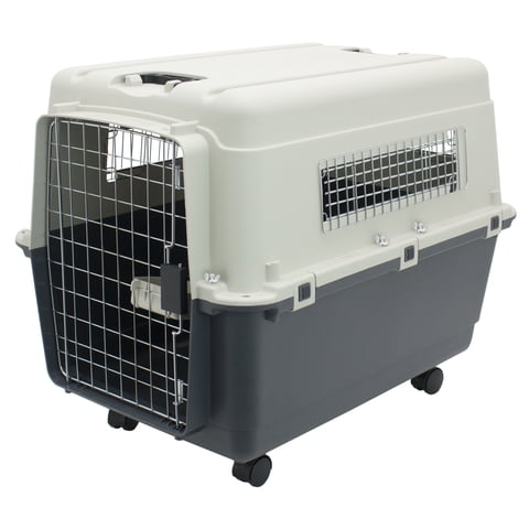 SportPet Designs Airline Approved Plastic Dog Kennel with Wheels, Large