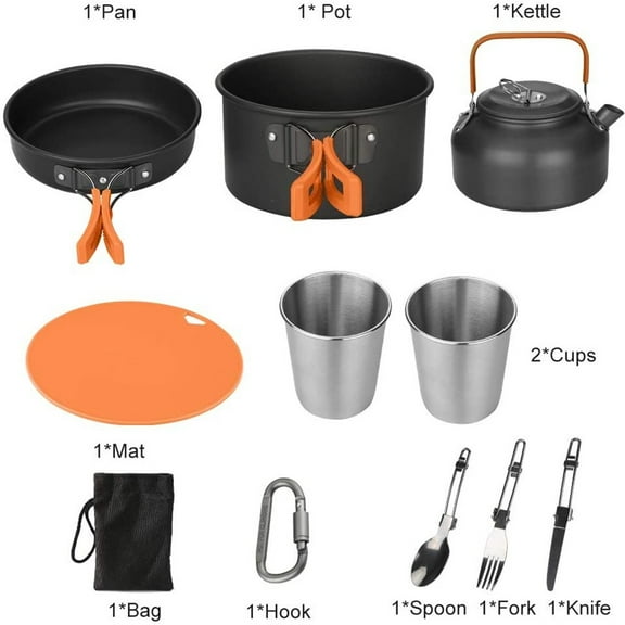 Sportact Camping Essentials,Portable Camping Cookware Set: Lightweight, Multi-Functional & Ideal for,Outdoor Sports