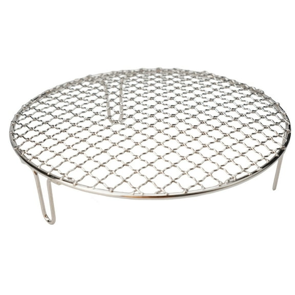 Sportact Camping Essentials,Stainless Steel Round Grid Net Barbecue Net Baking Tray BBQ Grid With Leg,Outdoor Sports