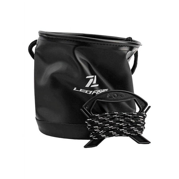 Sportact Fishing Accessories,Fishing Equipment,4.5L EVA round fold live fish bucket water tank Container gear with drawstring