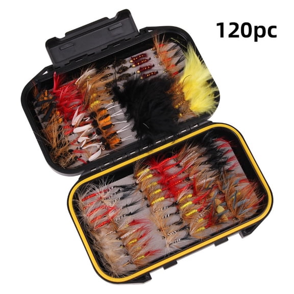 Sportact Fishing Baits,Fishing Accessories,Fishing Equipment,Fly Fishing Hook Trout Bass Fishing Bait 40pcs/72pcs/100pcs/120pcs Dry/Wet Flie