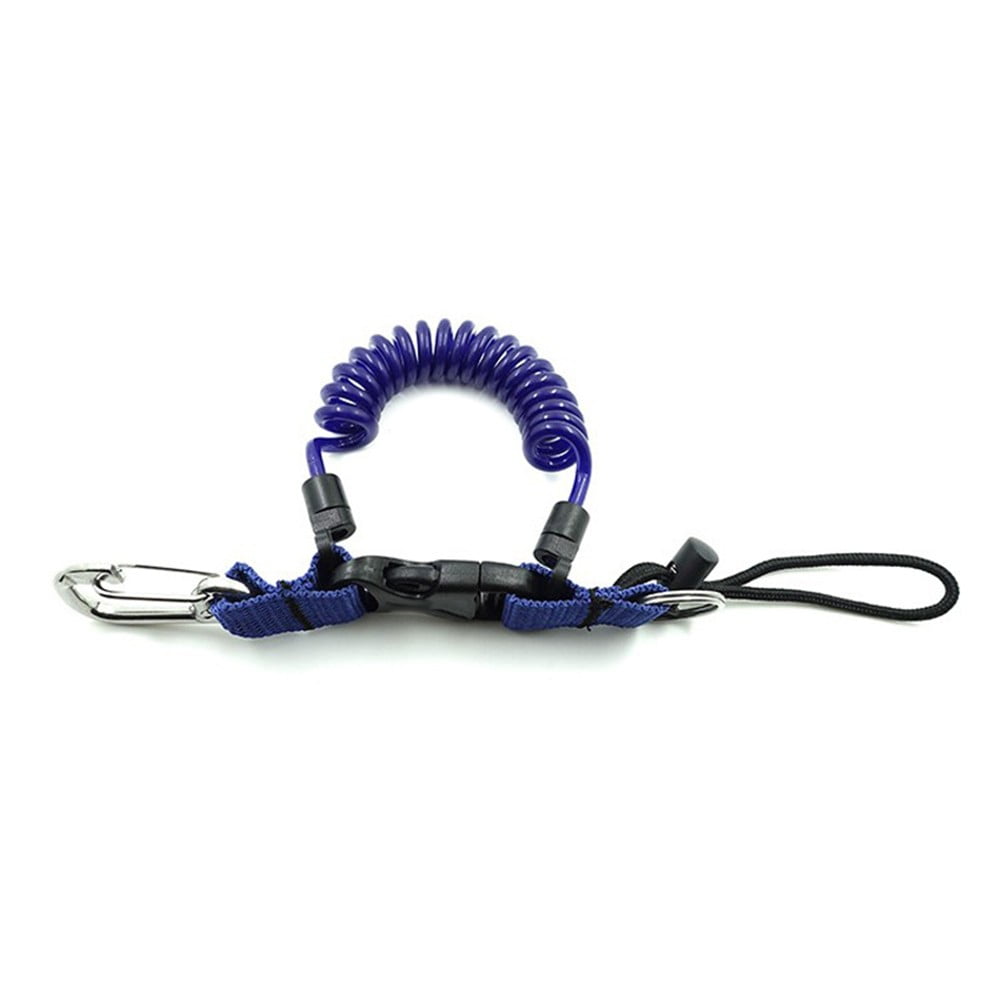 YYST One Stainless Steel Scuba Diving Lanyard Stainless Steel Spring Coiled Lanyard With Quick Release Buckle