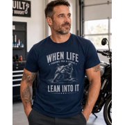 Sportbike T-Shirt, Funny Motorcycle Rider Graphic Tee, Vintage Biker Gift, Lean Into Curves