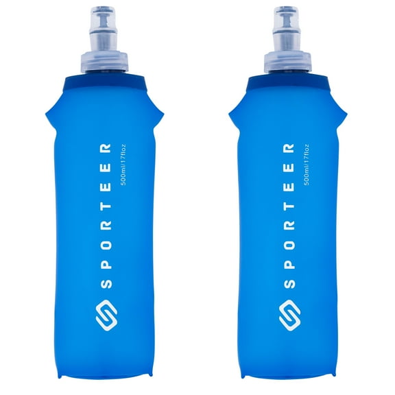 Sporteer Soft Hydration Flask - 500 ml - Collapsible TPU- BPA Free - 2-Pack