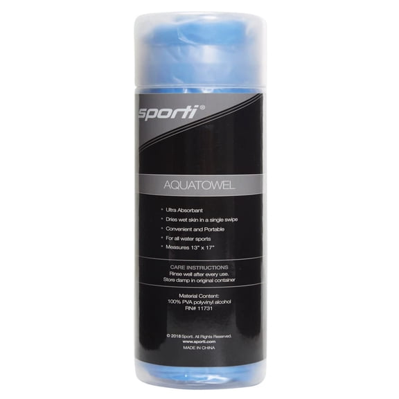 Sporti Ultra-Absorbent Chamois Sports Towel, Soft Polyvinyl, 13"x17"