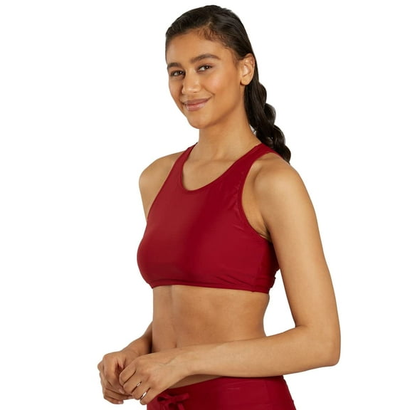 Sporti Active High Neck Crop Bikini Top, Removable Cup, Athleisure (Women’s)