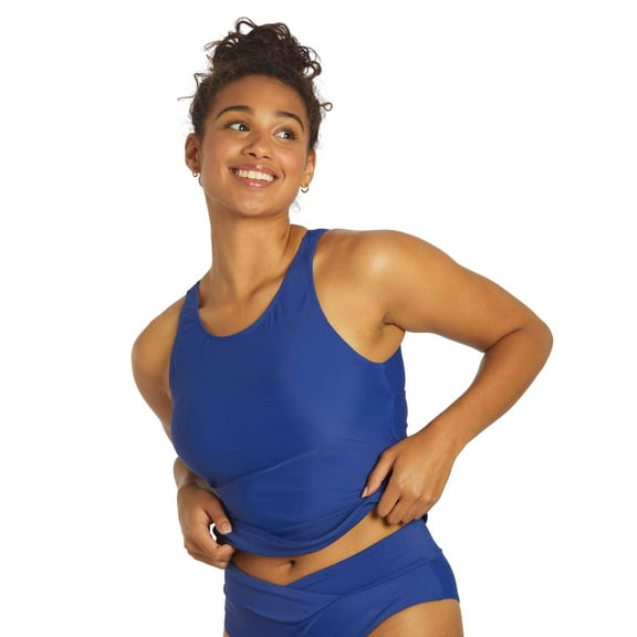 Sporti Active High Neck Tankini Top, Removable Cup, Athleisure (Women’s)