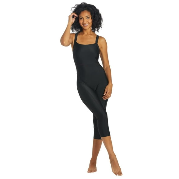 Sporti Active Solid One Piece Zip Front Scuba Swimsuit, High Cut, Removable Cup (Women’s)