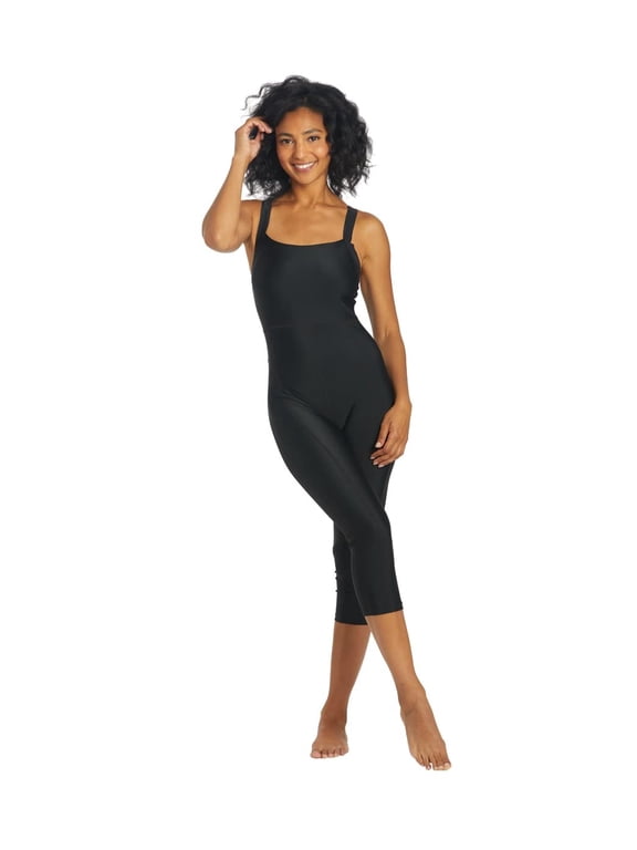Active Solid One Piece Zip Front Scuba Swimsuit, High Cut, Removable Cup (Women’s)