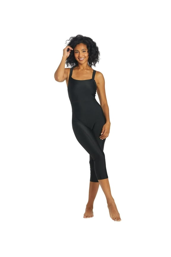 Active Solid One Piece Zip Front Scuba Swimsuit, High Cut, Removable Cup (Women’s)