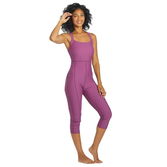 Sporti Active Solid One Piece Cropped Swim Unitard, High Cut, Removable Cup (Women’s)