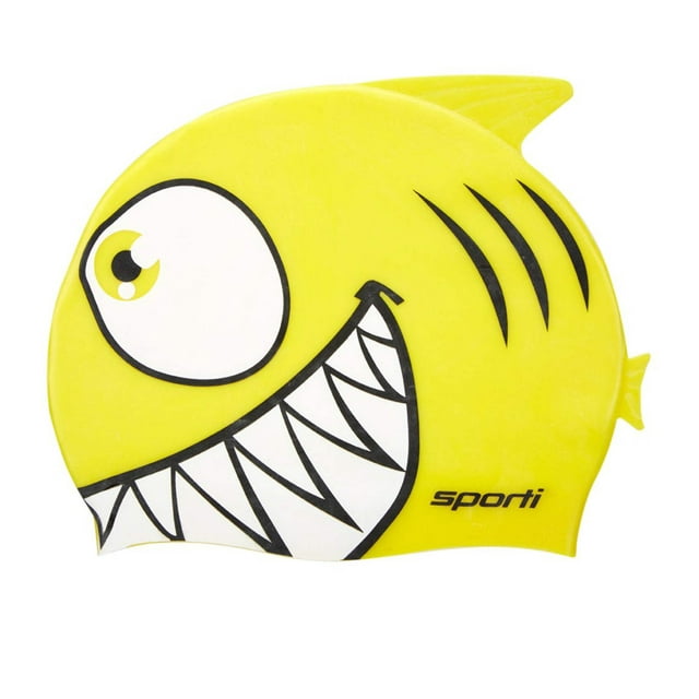 Sporti Cartoon Shark Silicone Swim Cap Jr.