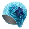 thumbnail image 1 of Sporti Floral Three-Panel Rubber Swim Cap, Comfortable Fit, Logo-Free, 1 of 6