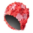 thumbnail image 1 of Sporti Flower Adult Swim Cap, Durable Rubber, Comfortable Edge, Three-Panel Design, 1 of 6