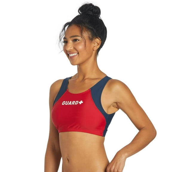 Sporti Guard Active High Neck Crop Bikini Top, Removable Cup, Athleisure (Women’s)