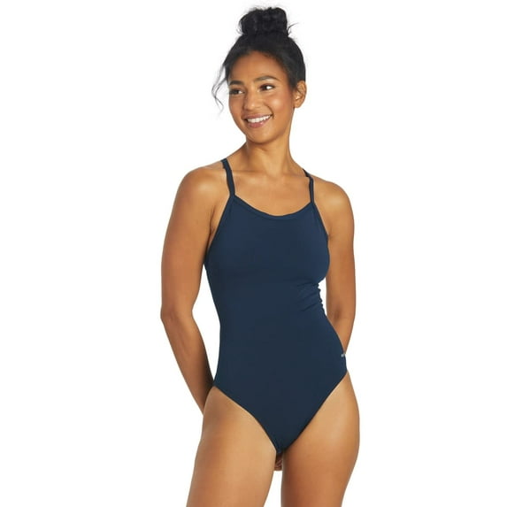 iSwim Essential Solid Thin Strap One Piece Swimsuit, High Cut, Unpadded (Women’s)