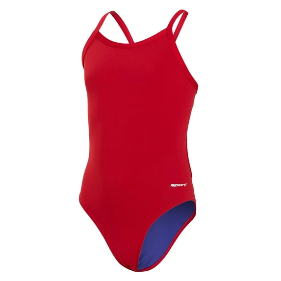 iSwim Essential Solid Thin Strap One Piece Swimsuit, High Cut, Unpadded (Women’s)