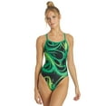 thumbnail image 1 of Sporti Light Wave Thin Strap One Piece Swimsuit, High Cut, Unpadded, Athletic (Women’s), 1 of 11