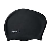 Sporti Swim Cap for Long Hair, Extra Space, Snug Fit, Latex-Free, Easy On/Off