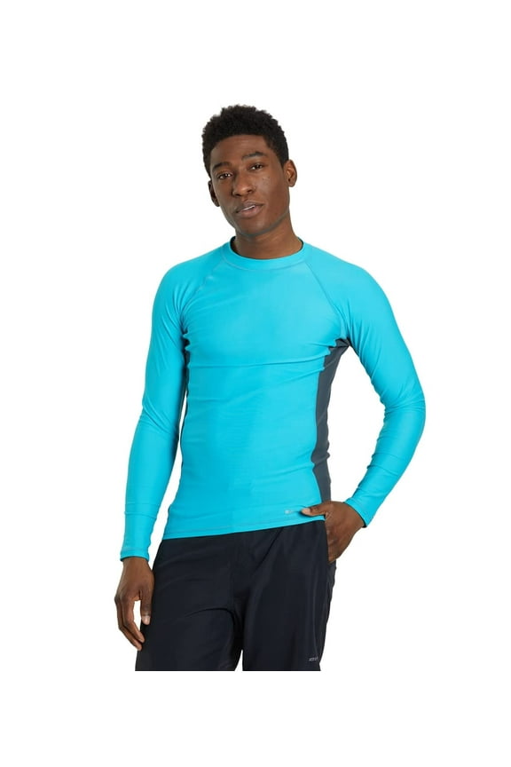 Men’s L/S UPF 50+ Sport Fit Rash Guard, Crew Neck, Long Sleeve, Athletic (Men’s)