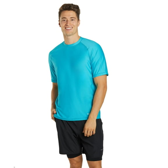 Sporti Men's S/S UPF 50  Comfort Fit II Rash Guard, Crew Neck, Short Sleeve, Athletic (Men’s)